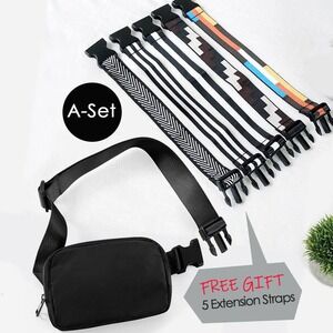 Nylon Crossbody Sling Bag with Black and 5 additional Geometric Accent Straps